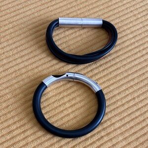 Sterling silver rubber band bracelet bundle lot NOT MARKED BUT TESTED boho chic